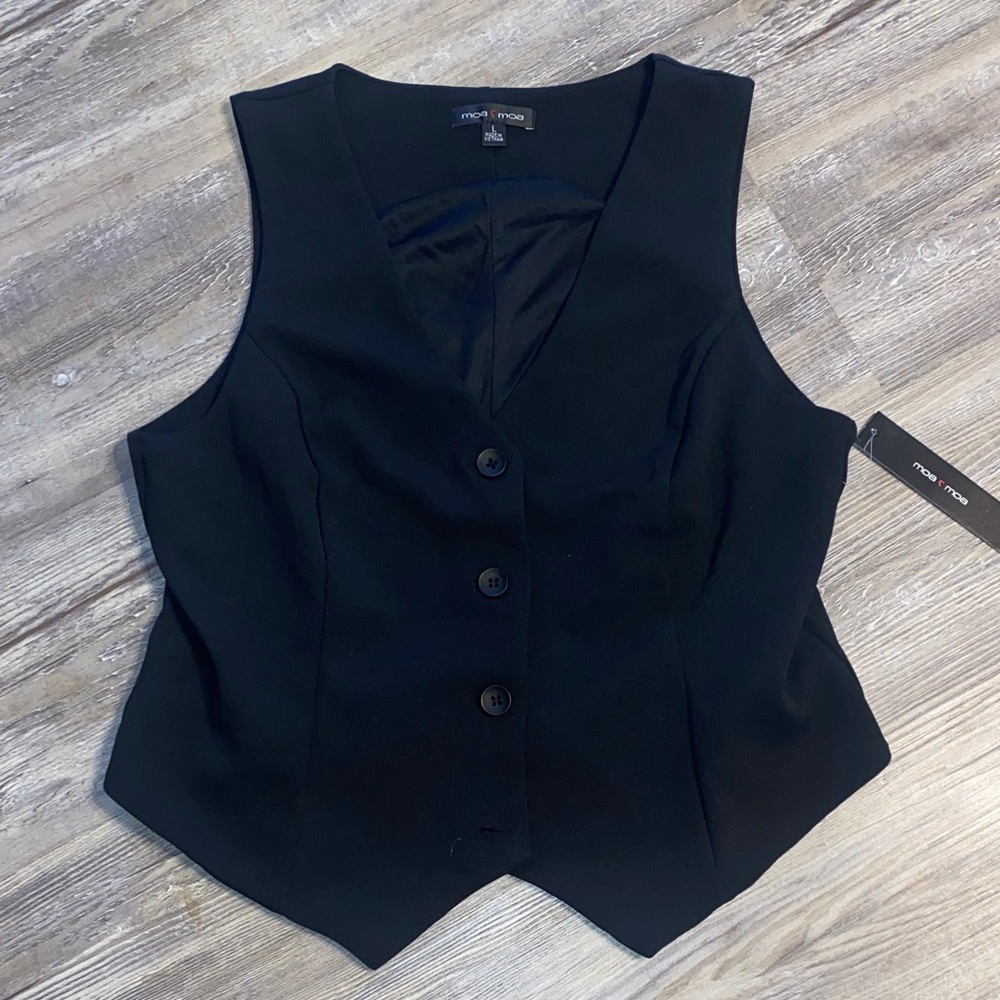 NWT MOA MOA Black Vest Juniors Large